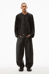 alexander wang hockey jersey in athletic faille black