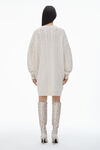 Alexander Wang ivory clear bead hotfix cable-knit pullover dress in boiled wool