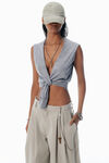 Alexander Wang stone grey cotton-blend balloon-leg pants