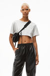 Alexander Wang heather grey crop tee in high twist jersey
