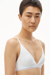 alexander wang 罗纹平纹布三角文胸 white