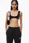 alexander wang acid wash sweatpant in dense fleece acid black