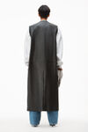 alexander wang sleeveless tailored coat in moto leather black