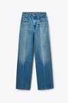 Alexander Wang vintage marbled blue 做旧效果大理石蓝牛仔布折痕直筒牛仔裤