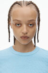 Alexander Wang sky blue logo jacquard short sleeve baby tee