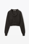 alexander wang 柔软羊毛羊绒低圆领上衣 charcoal melange