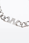alexander wang cuban link necklace in stainless steel pv silver