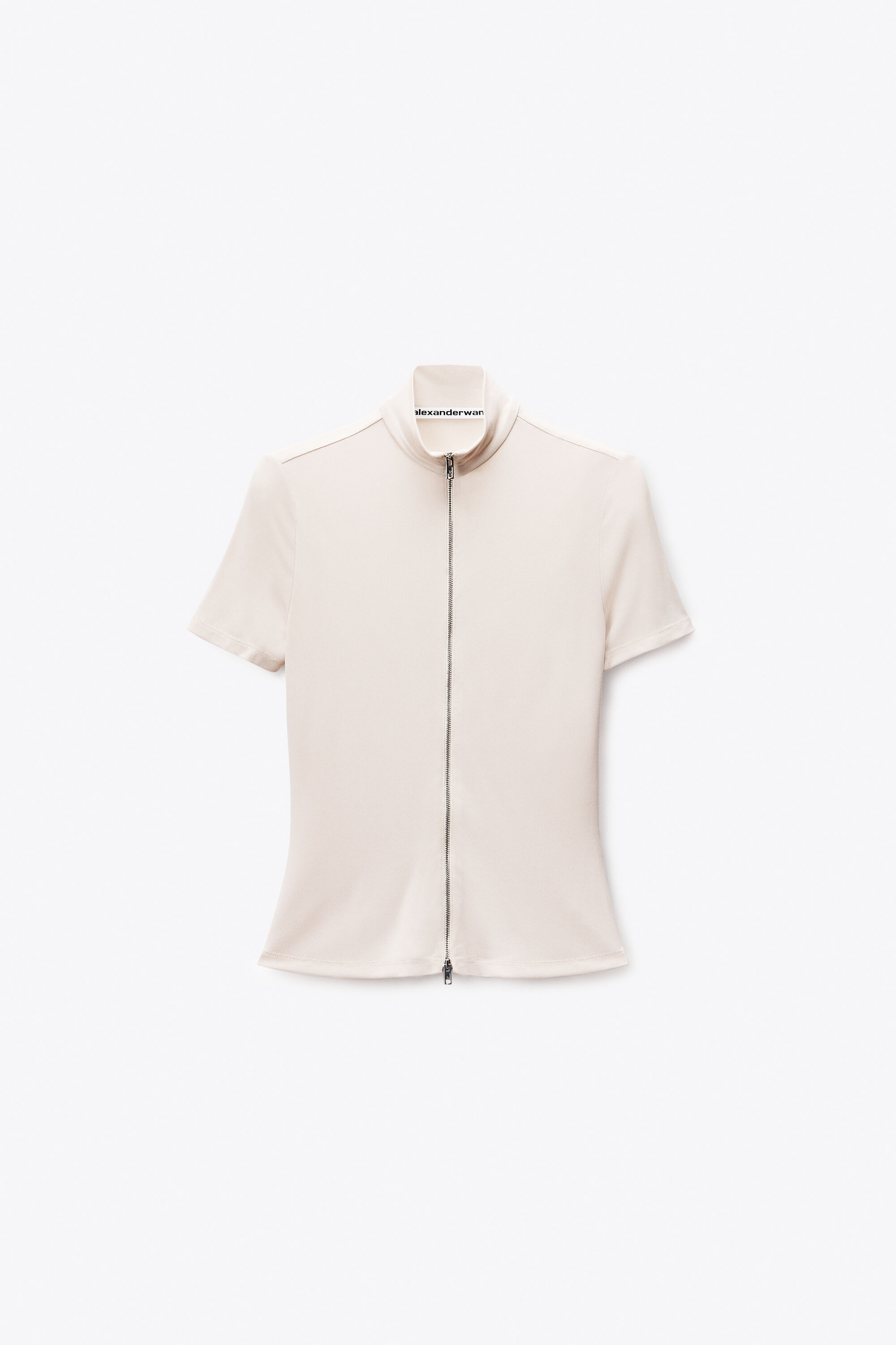Rashguard Mock Neck Top in IVORY | alexanderwang®