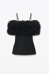 Alexander Wang black minidress with detachable mongolian lamb shearling