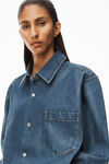 alexander wang 涂层牛仔布加大版型衬衫 dark indigo