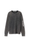 Alexander Wang washed cedar flame logo-embossed long-sleeve tee in cotton