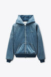 Alexander Wang washed light blue light blue brushed denim oversized hoodie