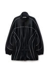 Alexander Wang black drop waist parka dress with reflective piping
