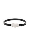 dome metal belt in leather