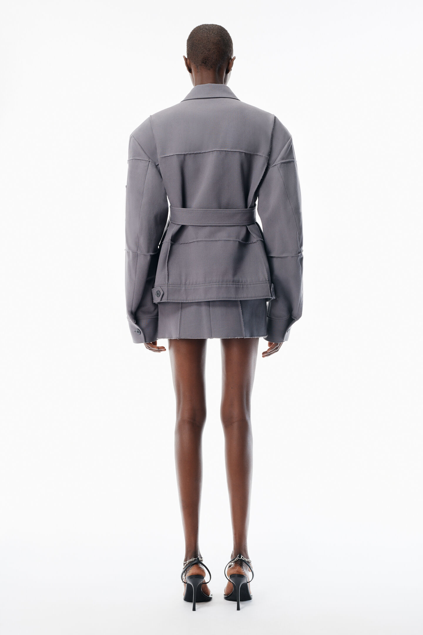 Alexander Wang Grey Cotton-blend Drill Jacket In Gray