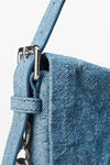 Alexander Wang blue ricco crushed flap bag leather slim