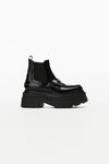 Alexander Wang black carter platform loafer boot in leather