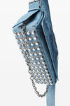 Alexander Wang blue ricco中号皮革拷花翻盖包