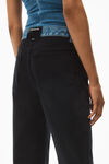alexander wang contrast waistband jean in black denim washed black