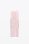 alexander wang fringe tank mini dress in compact nylon cradle pink