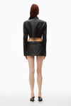 Alexander Wang black cropped blazer in linen chintz