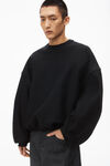 Alexander Wang black logo embroidered oversized sweatshirt in cotton