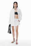 Alexander Wang white boxer bianchi con perline trasparenti termoapplicate