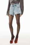 alexander wang bite shorts in pebble bleach denim bleach