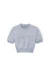 Alexander Wang washed grey pull gris en maille chenille de coton mélangé avec logo
