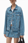Alexander Wang vintage light indigo oversize trucker jacket in cotton denim