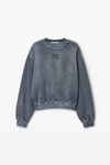 Alexander Wang washed asphalt puff logo sweatshirt in structured terry