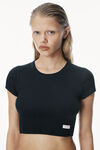 Alexander Wang navy 罗纹棉质短款 t 恤