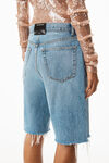 alexander wang mid rise jean shorts in denim vintage light indigo