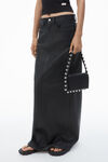 Alexander Wang black 5-pocket pencil skirt in primal nappa lambskin leather