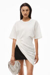 alexander wang front drape tee in silky jersey off white