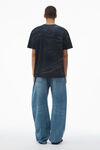 Alexander Wang washed black unisex logo tee in cotton jersey