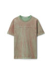 alexander wang plaster dyed logo tee in compact jersey kelly green combo