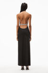 alexander wang crystal bikini gown in silk charmeuse black