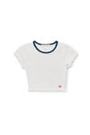 alexander wang 卷边下摆装饰苹果徽标缀饰微罗纹平纹针织婴儿 t 恤 light heather grey