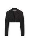 Alexander Wang black blazer da smoking corto in lana sartoriale