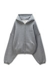 Alexander Wang sidewalk grey hotfix terry zip hoodie