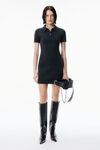 Alexander Wang charcoal charcoal wool-blend short sleeve polo dress