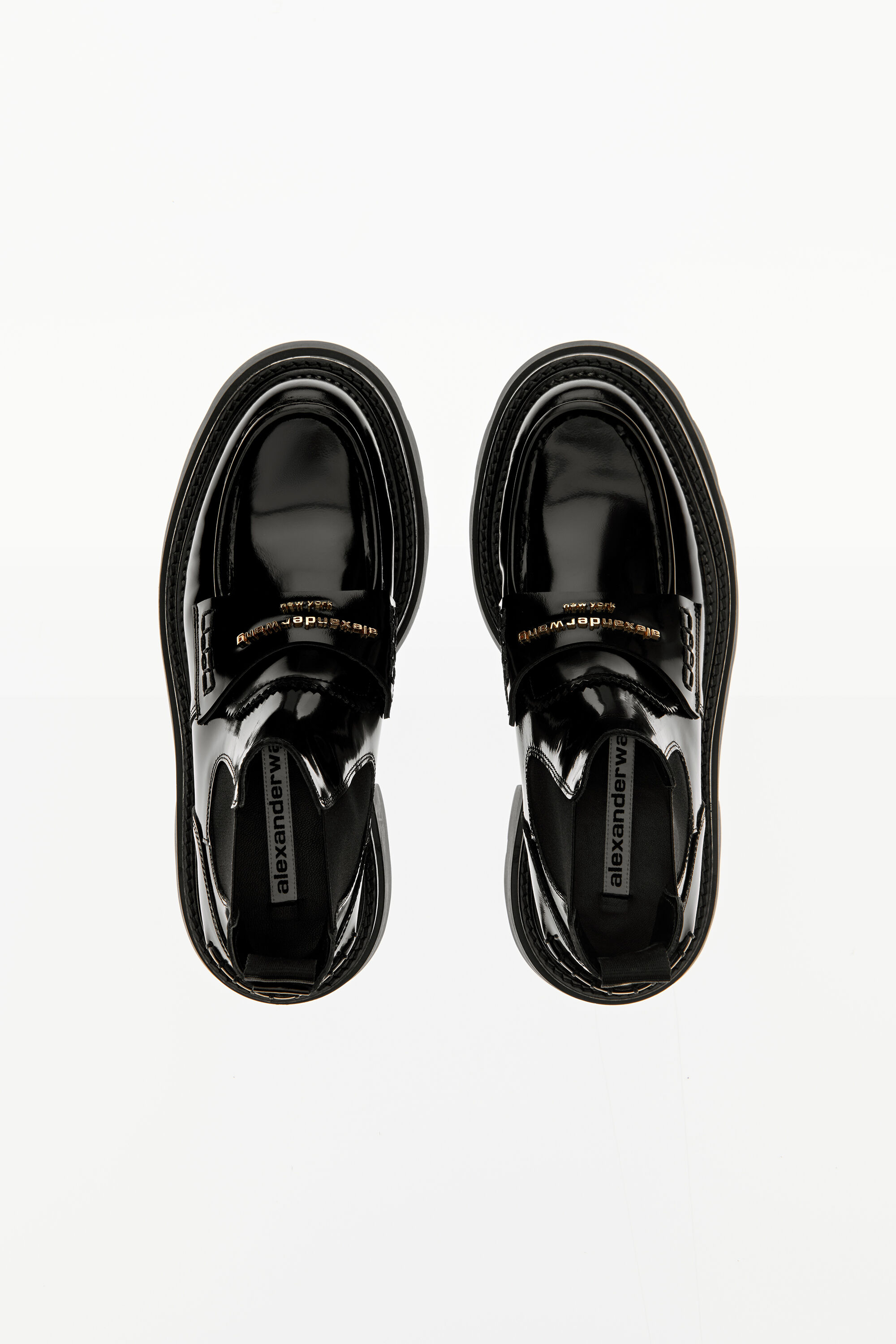 alexanderwang CARTER PLATFORM LOAFER BOOT IN LEATHER BLACK