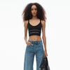 Alexander Wang black リブジャージー ロゴ エラスティック ブラ