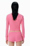 Alexander Wang lotus pink rosa cardigan in waffelstrick