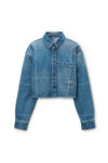 Alexander Wang vintage marbled blue vintage-effect marbled blue denim cropped shirt