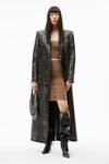 BOXY BELTED COAT IN VINTAGE MOTO LEATHER