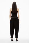 alexander wang puff logo sweatpant in structured terry    black