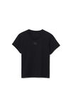 alexander wang puff logo shrunken tee in cotton jersey   black