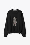 alexander wang crystal beiress pullover in boiled wool black